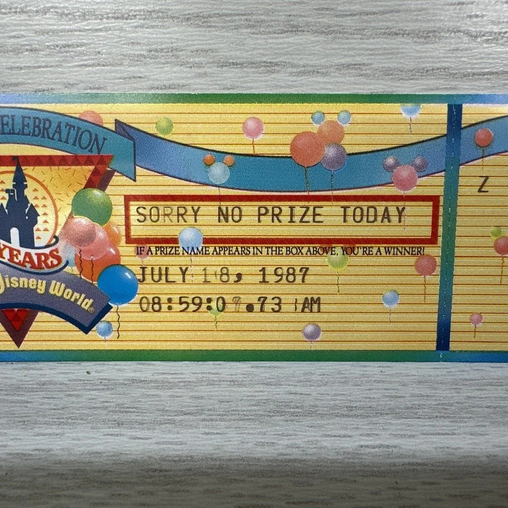 Walt Disney‎ World 15 Years Birthday Prize Ticket 1987 Vintage - 7